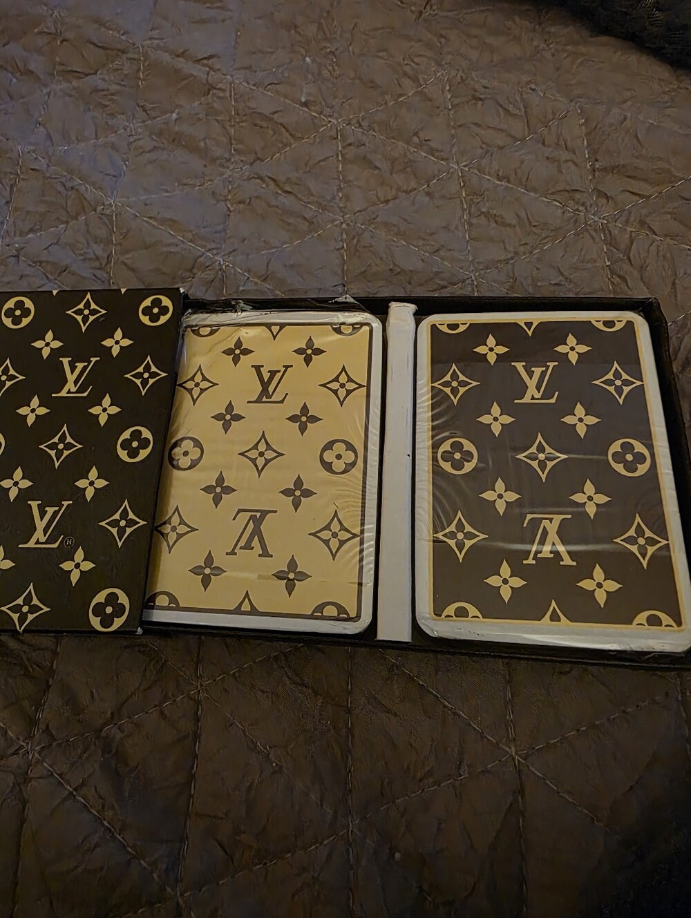 Louis Vuitton Monogram Playing Card Set - Gold & Brown/ Sealed